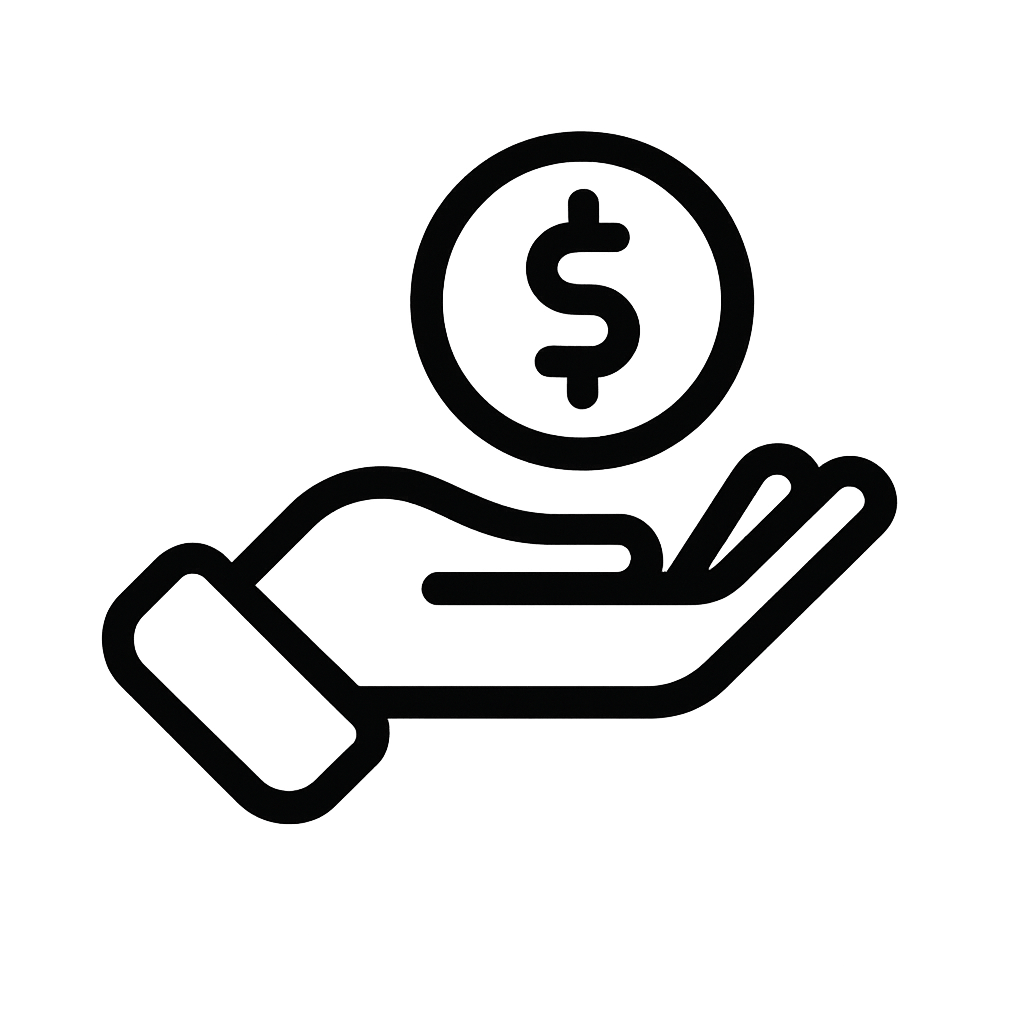 Hand mit Dollar Zeichen